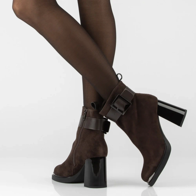 Leather heeled ankle boots Filippo DBT8014/26 BR SU brown