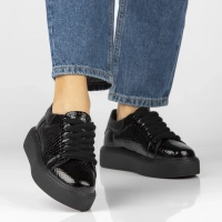 Skórzane sneakersy Filippo DP6119/26 BK CR czarne