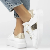 Leather sneakers Rieker W1202-82 white