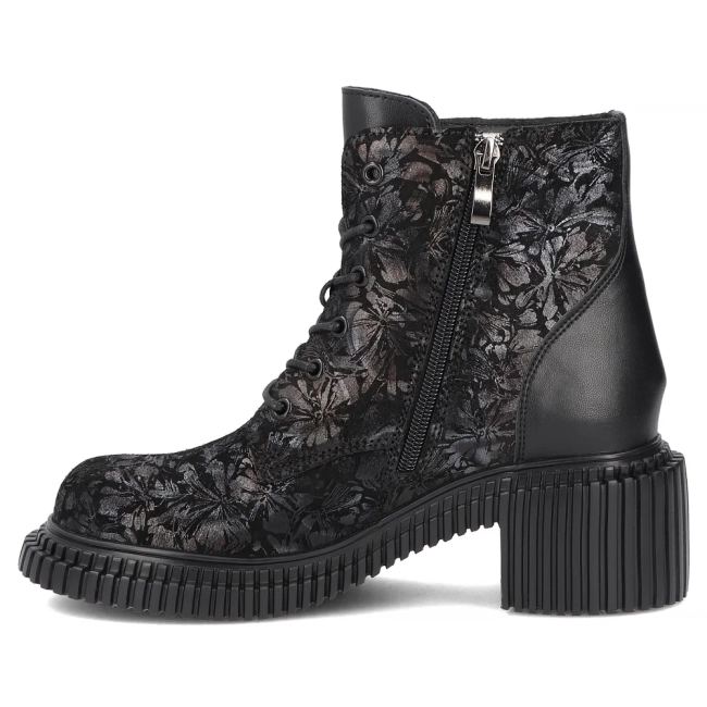 Leather heeled ankle boots Filippo DBT8072/26 BK MLT black