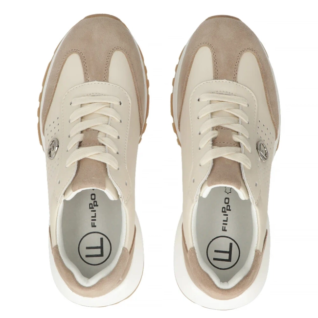 Leather sneakers Filippo DP6732/25 BE beige
