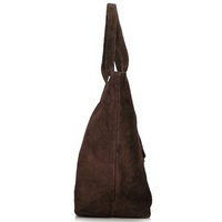 Torebka Toscanio Shopper Zamszowa 1101 ciemna brązowa