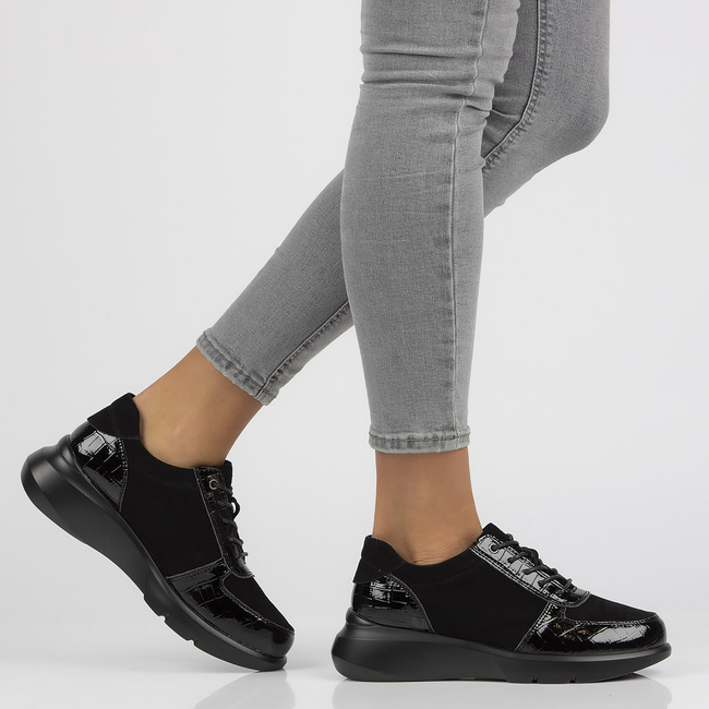 Skórzane sneakersy Filippo DP3168/21 BK czarne