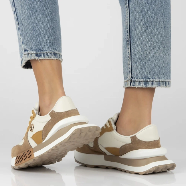 Skórzane sneakersy Filippo DP6447/24 BE beżowe