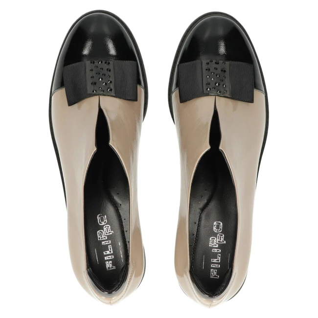 Leather shoes Filippo 2280 black-beige