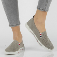 Skórzane półbuty FILIPPO DP1272/21 GR szare