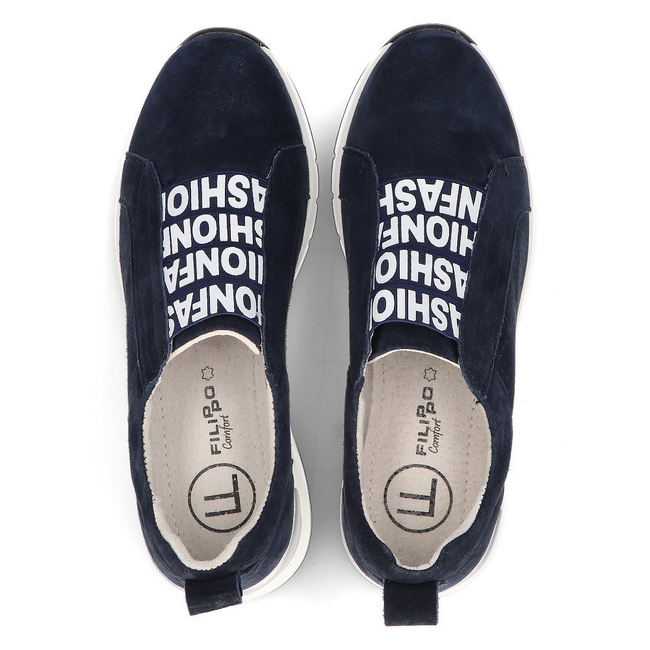 Skórzane Sneakersy Filippo DP2053/21 NV granatowe