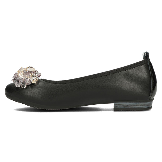 Skórzane baleriny Filippo DP4527/23 BK czarne