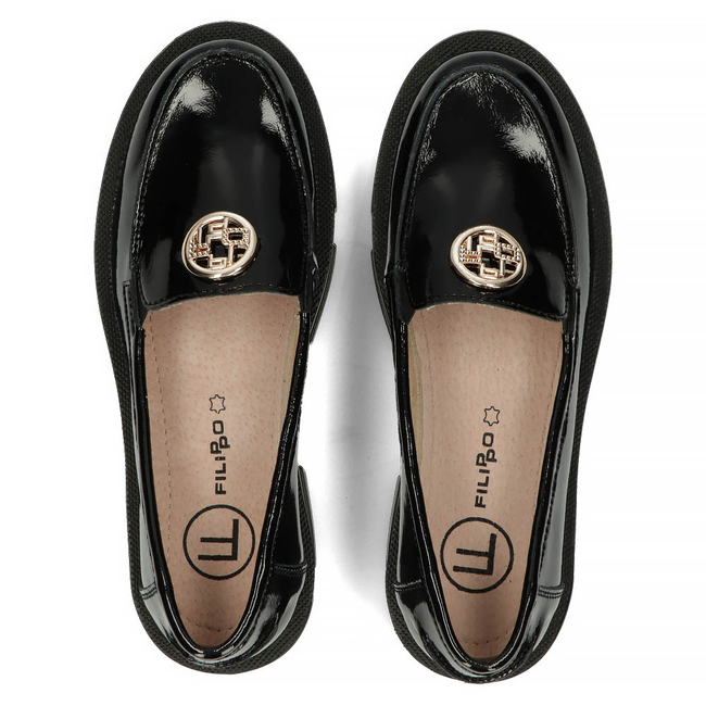 Skórzane półbuty Filippo DP3712/22 BK czarne