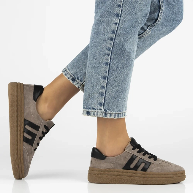 Leather sneakers Filippo DP7114/25 TP Taupe