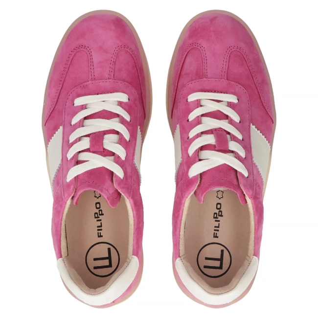 Skórzane sneakersy Filippo DP6770/25 FH różowe
