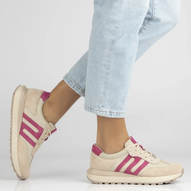 Leather sneakers Filippo DP7538/26 BE FH beige-pink