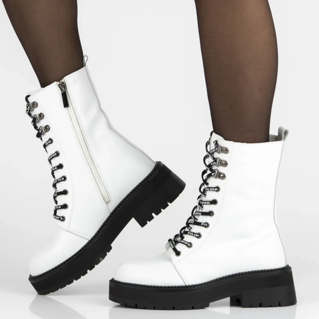 Leather ankle boots Filippo DBT7256/25 WH white
