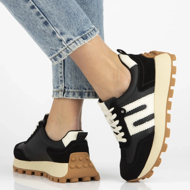 Skórzane sneakersy Filippo DP6743/25 BK czarne