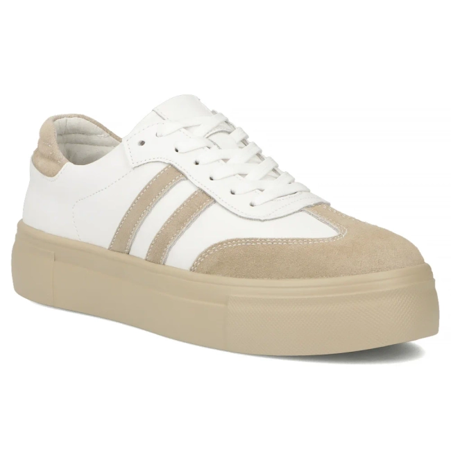 Leather sneakers Filippo DP6841/25 WH BE white