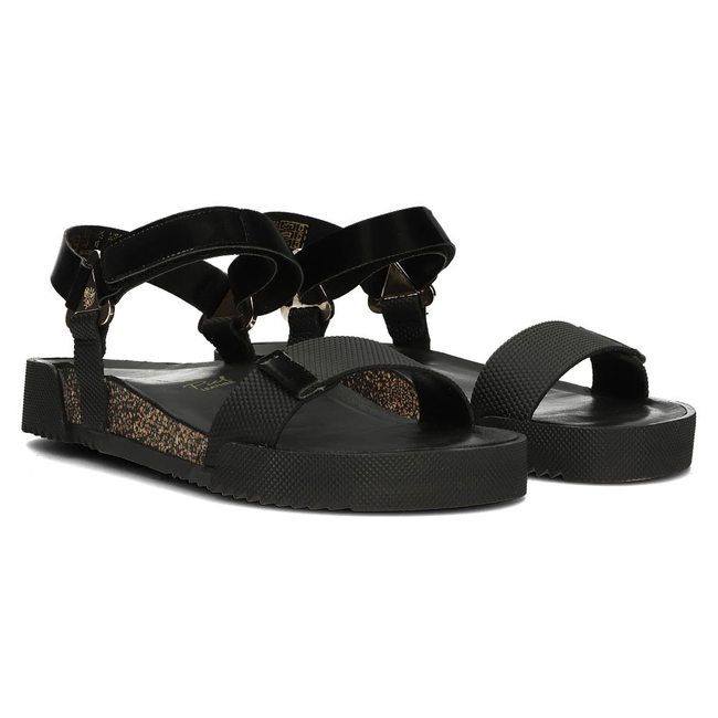 Leather sandals Yokono ROSS-002 black