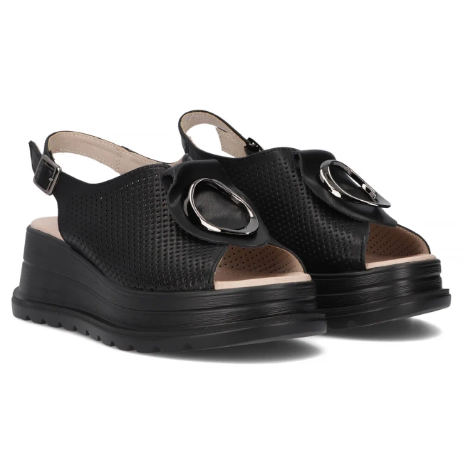 Leather sandals Filippo DS6756/25 BK black