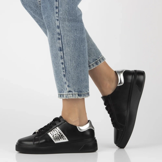 Skórzane sneakersy Filippo DP6824/25 BK czarne