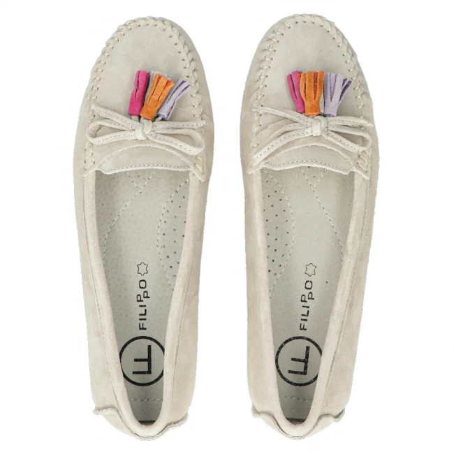 Leather loafers Filippo DP6136/24 BE beige