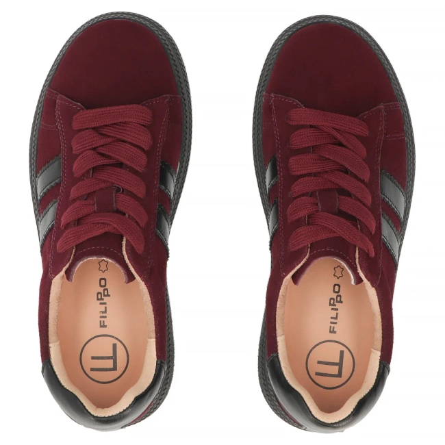 Leather sneakers Filippo DP7981/26 BG burgundy