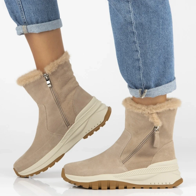 Leather ankle boots Filippo DBT7157/25 BE beige