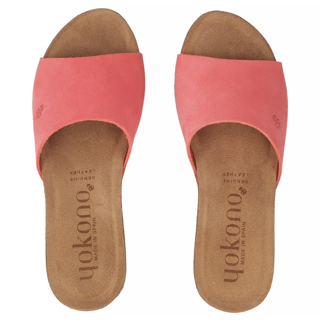 Leather flip-flops Yokono BARI-265 SERRAJE SUNSET pink