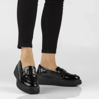 Leather platform shoes Filippo DP8294/26 BK black