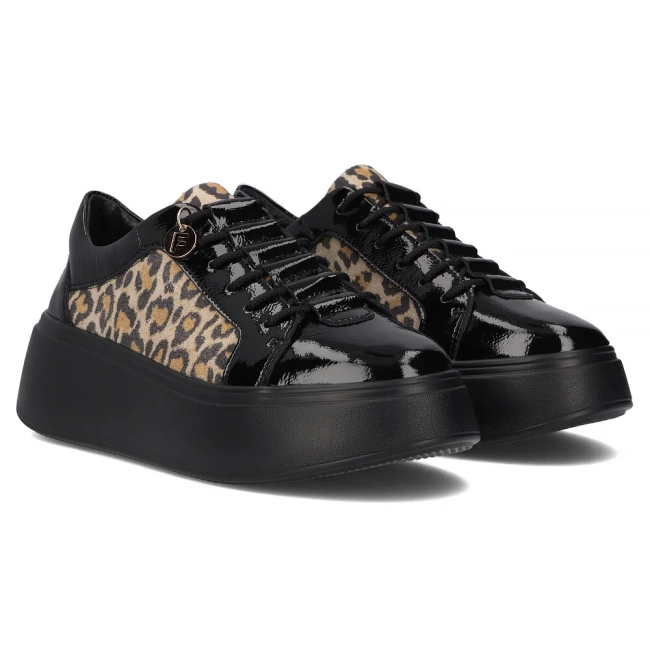 Leather sneakers Filippo DP7282/25 BK LEO black