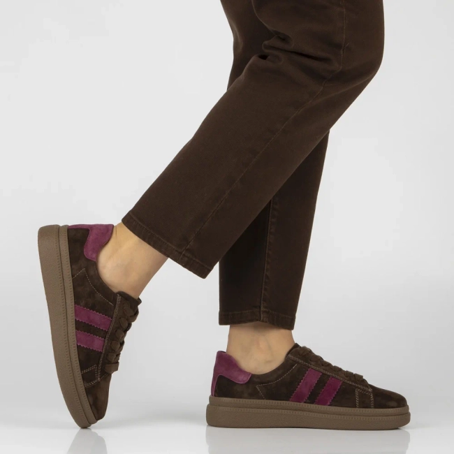 Skórzane sneakersy Filippo DP7981/26 D BR brązowy