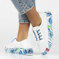 Leather shoes Filippo DP6698/25 WH BL white