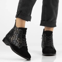 Leather ankle boots DBT6335/24 BK MLT black