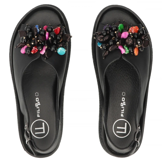 Leather sandals Filippo DS6983/26 BK black