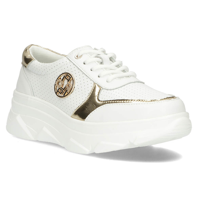 Leather Sneakers Filippo DP2138/22 WH GO white