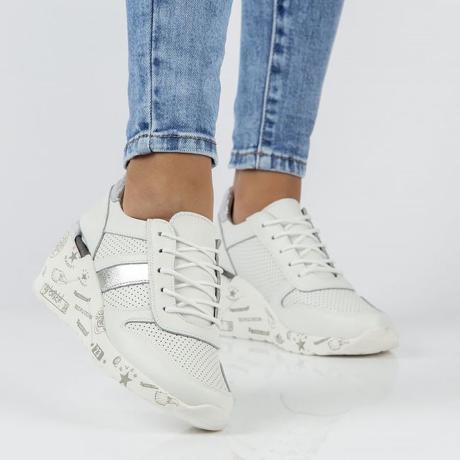Leather Sneakers Filippo DP3550/22 WH white