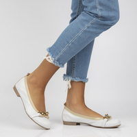 Skórzane baleriny Filippo 100 białe