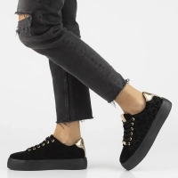 Leather sneakers Filippo DP6850/25 BK black