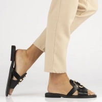 Leather flip-flops Filippo DK6264/24 BK black