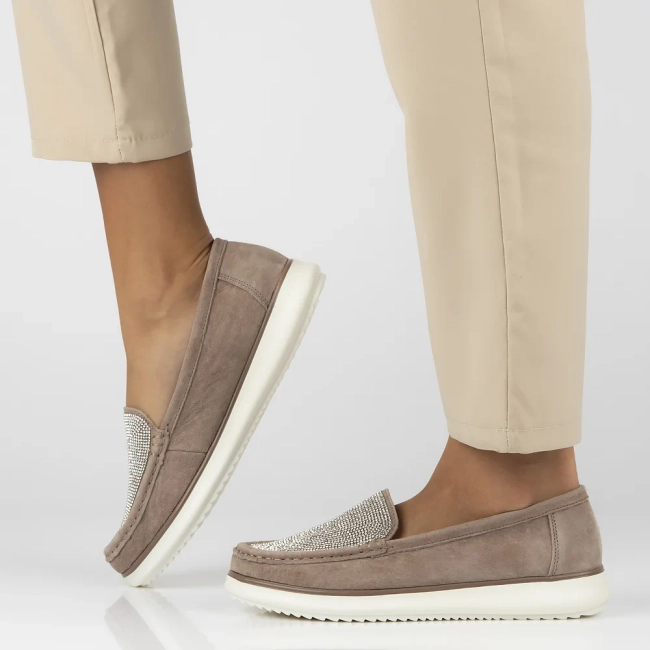 Skórzane mokasyny Filippo DP6759/25 BE beżowe