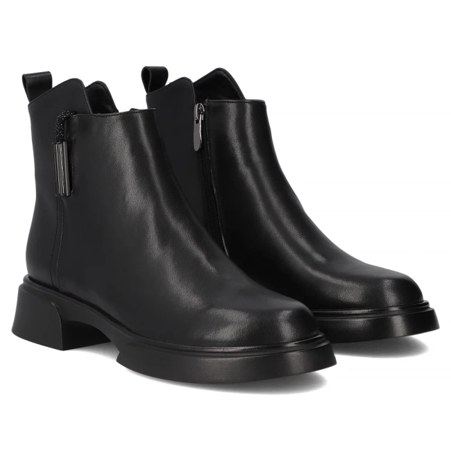 Leather ankle boots Filippo DBT7380/25 BK black