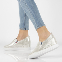 Leather shoes Filippo DP1356/21 SI silver