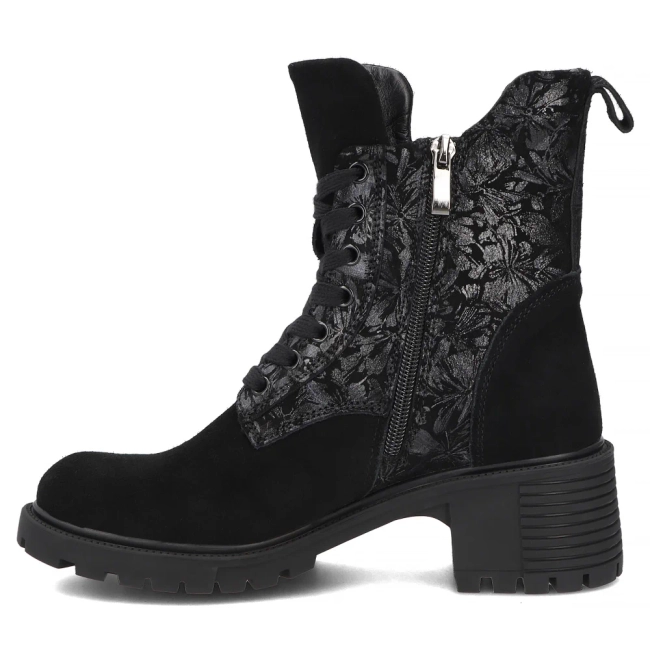 Leather heeled ankle boots Filippo DBT8021/26 BK GR black