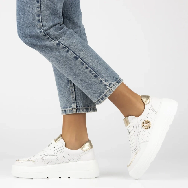 Leather sneakers Filippo DP6843/25 WH white