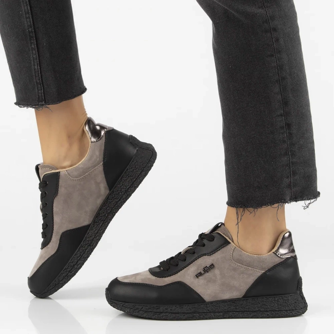 Leather sneakers Filippo DP7405/25 TP BK taupe