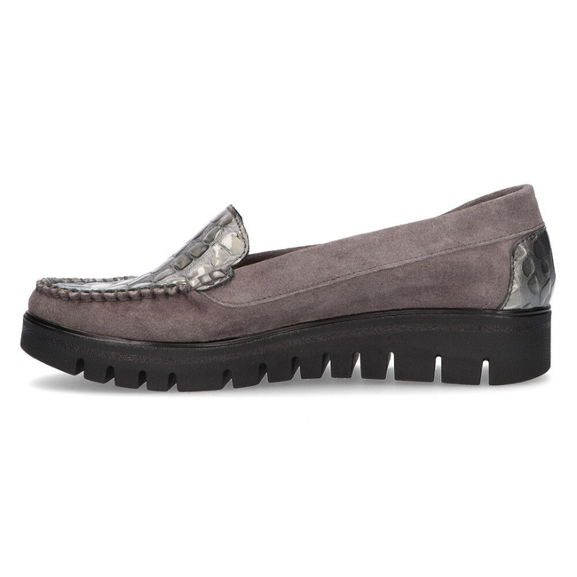 Leather loafers Filippo 10118 gray