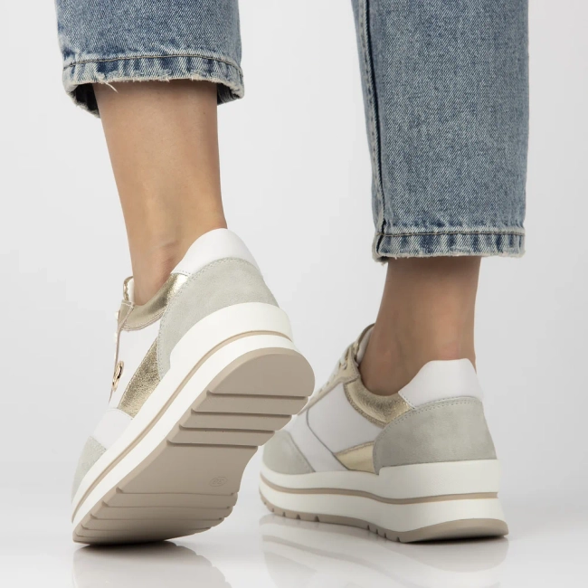 Leather sneakers Filippo DP6858/25 WH GO white gold