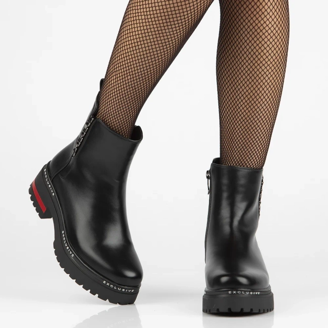 Botki na platformie Filippo DBT6626/24 BK czarne