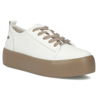Leather sneakers Filippo DP6116/26 WH BE white-beige