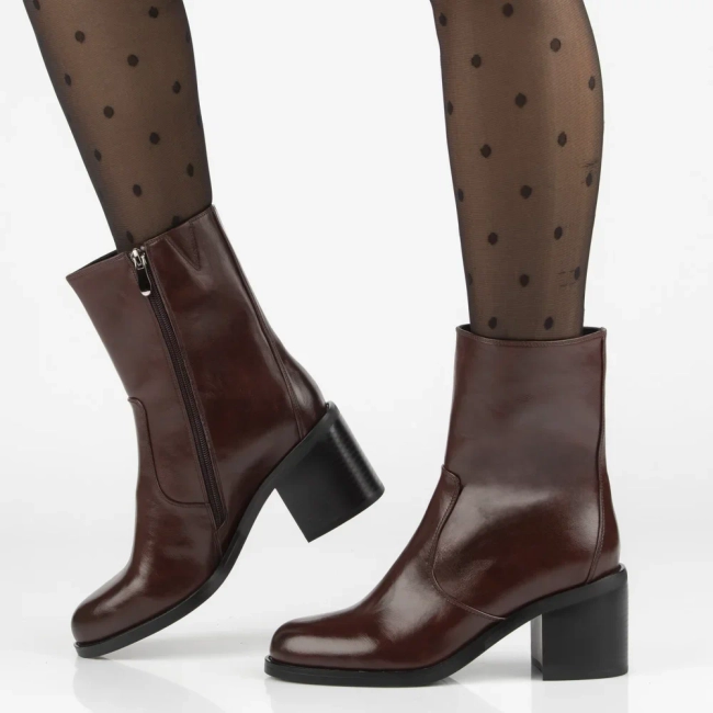 Leather ankle boots Filippo DBT7355/25 BG burgundy