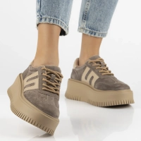 Skórzane sneakersy Filippo DP7111/25 TP taupe