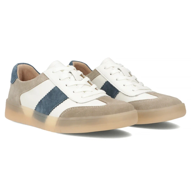 Skórzane sneakersy Filippo DP6770/25 WH BE biało beżowe